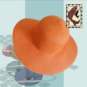 Shoe Shack Orange Wide-Brimmed Sun Hat
